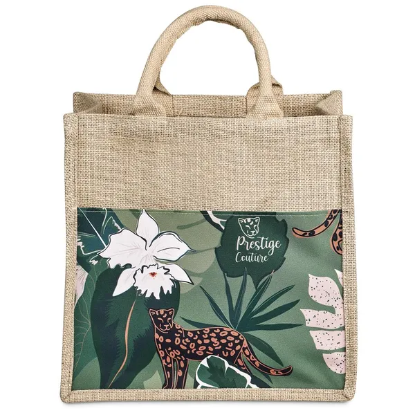Pre-Production Sample Okiyo Nuri Sublimated Pocket Jute Tote Pre-Production Sample Okiyo Nuri Sublimated Pocket Jute Tote