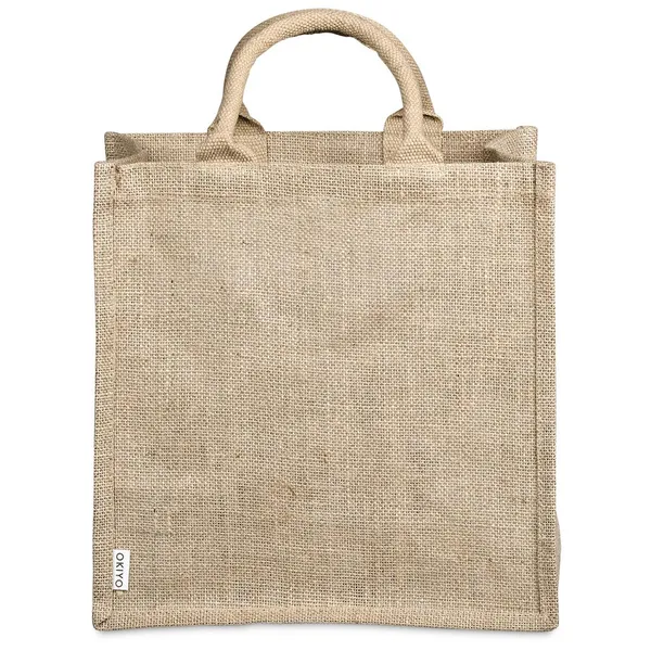 Pre-Production Sample Okiyo Nuri Sublimated Pocket Jute Tote Pre-Production Sample Okiyo Nuri Sublimated Pocket Jute Tote
