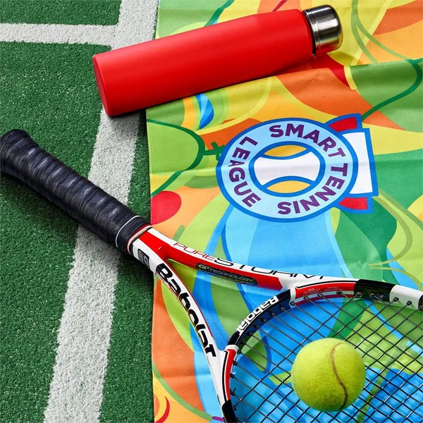 Pre-Production Sample Hoppla Relay Sports Towel - Dual Branding Pre-Production Sample Hoppla Relay Sports Towel - Dual Branding