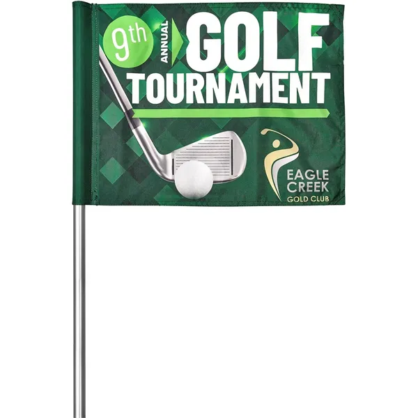 Pre-Production Sample Hoppla Tournament Golf Flag Pre-Production Sample Hoppla Tournament Golf Flag