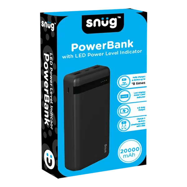 Snug Compact Led2 Powerbank - 20000Mah Snug Compact Led2 Powerbank - 20000Mah