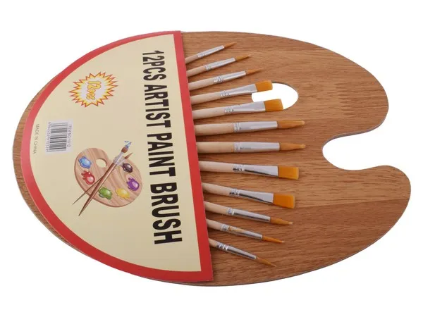 12-Piece Artist Paint Brushes & Pallet Set 12-Piece Artist Paint Brushes & Pallet Set