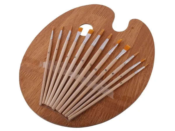 12-Piece Artist Paint Brushes & Pallet Set 12-Piece Artist Paint Brushes & Pallet Set