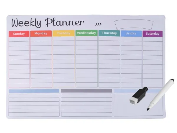 Magnetic Weekly Planner & Dry Erase Marker Magnetic Weekly Planner & Dry Erase Marker