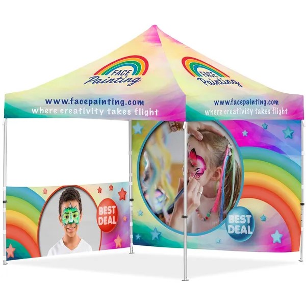 Coated Steel Sublimated Gazebo 3m x 3m - 1 Half-Wall Skin - 1 Full-Wall Skin Coated Steel Sublimated Gazebo 3m x 3m - 1 Half-Wall Skin - 1 Full-Wall Skin