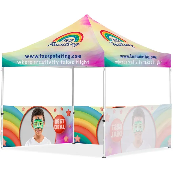 Coated Steel Sublimated Gazebo 3m x 3m - 3 Half-Wall Skins Coated Steel Sublimated Gazebo 3m x 3m - 3 Half-Wall Skins