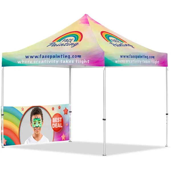 Coated Steel Sublimated Gazebo 3m x 3m - 1 Half-Wall Skin Coated Steel Sublimated Gazebo 3m x 3m - 1 Half-Wall Skin