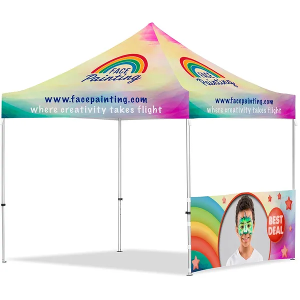 Coated Steel Sublimated Gazebo 3m x 3m - 1 Half-Wall Skin Coated Steel Sublimated Gazebo 3m x 3m - 1 Half-Wall Skin