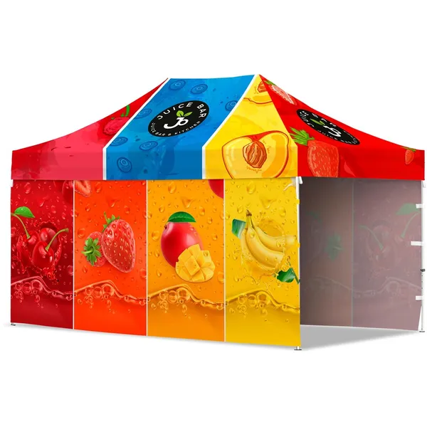 Coated Steel Sublimated Gazebo 4.5 x 3m - 2 Long Full-Wall Skins Coated Steel Sublimated Gazebo 4.5 x 3m - 2 Long Full-Wall Skins
