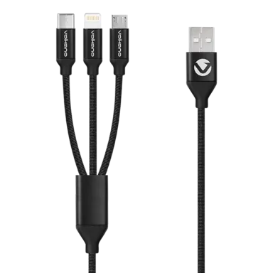 Volkano Weave Series 3-in-1 Charge Cable 1m Volkano Weave Series 3-in-1 Charge Cable 1m
