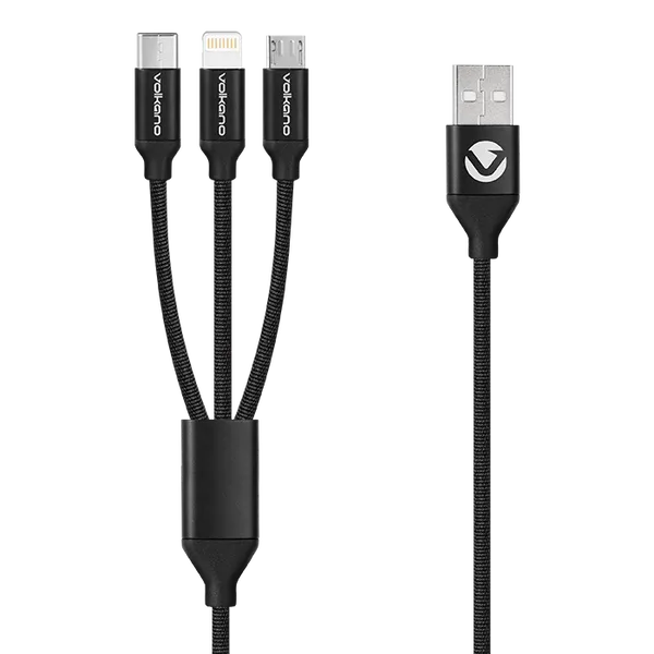 Volkano Weave Series 3-in-1 Charge Cable 1m Volkano Weave Series 3-in-1 Charge Cable 1m